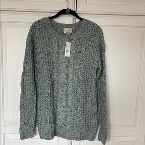 LA Hearts Sage Cable Knit Sweater